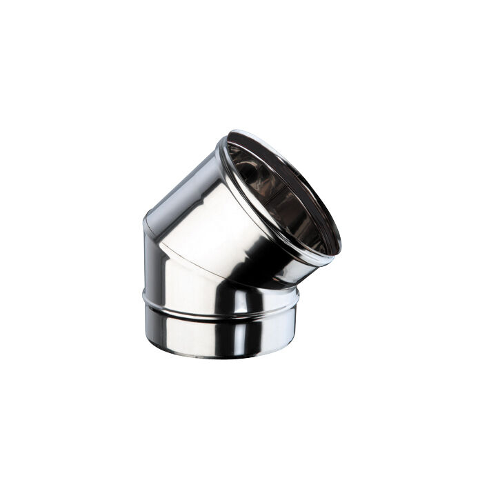 Curva 45° Canna Fumaria Monoparete Inox AISI 316