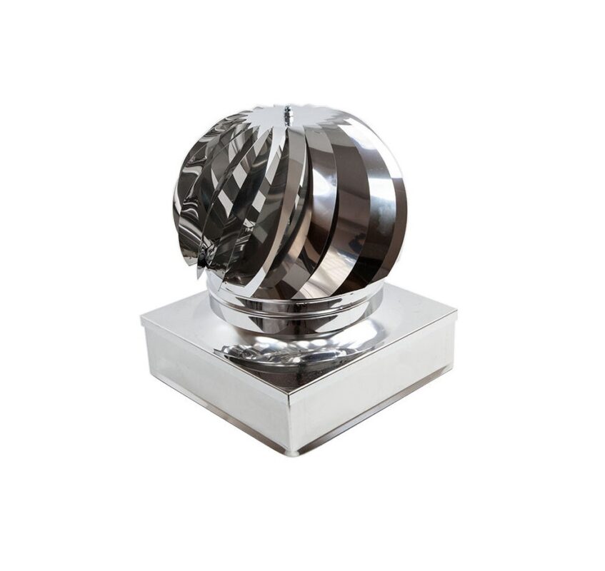 comignolo aspiratore eolico girevole canna fumaria base quadra inox